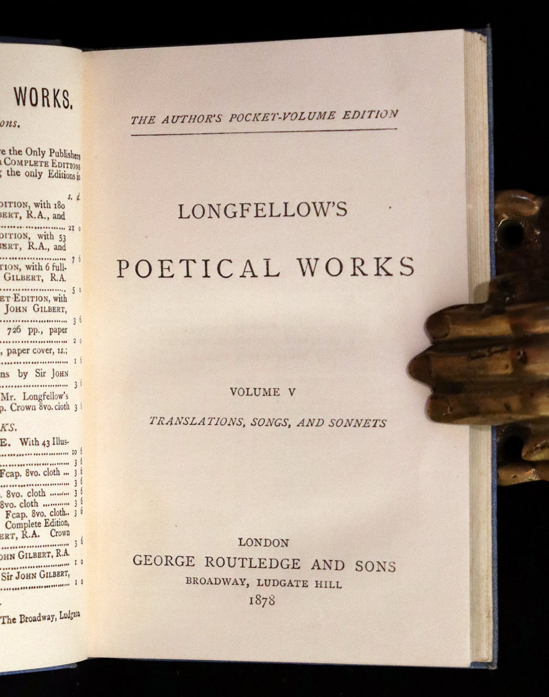 1878 Rare Victorian Edition - Longfellow's Poetical Works (11 Volume Box Set).