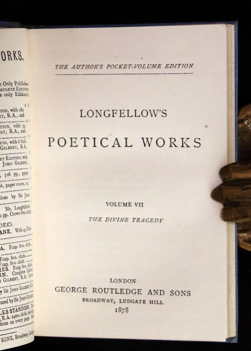 1878 Rare Victorian Edition - Longfellow's Poetical Works (11 Volume Box Set).
