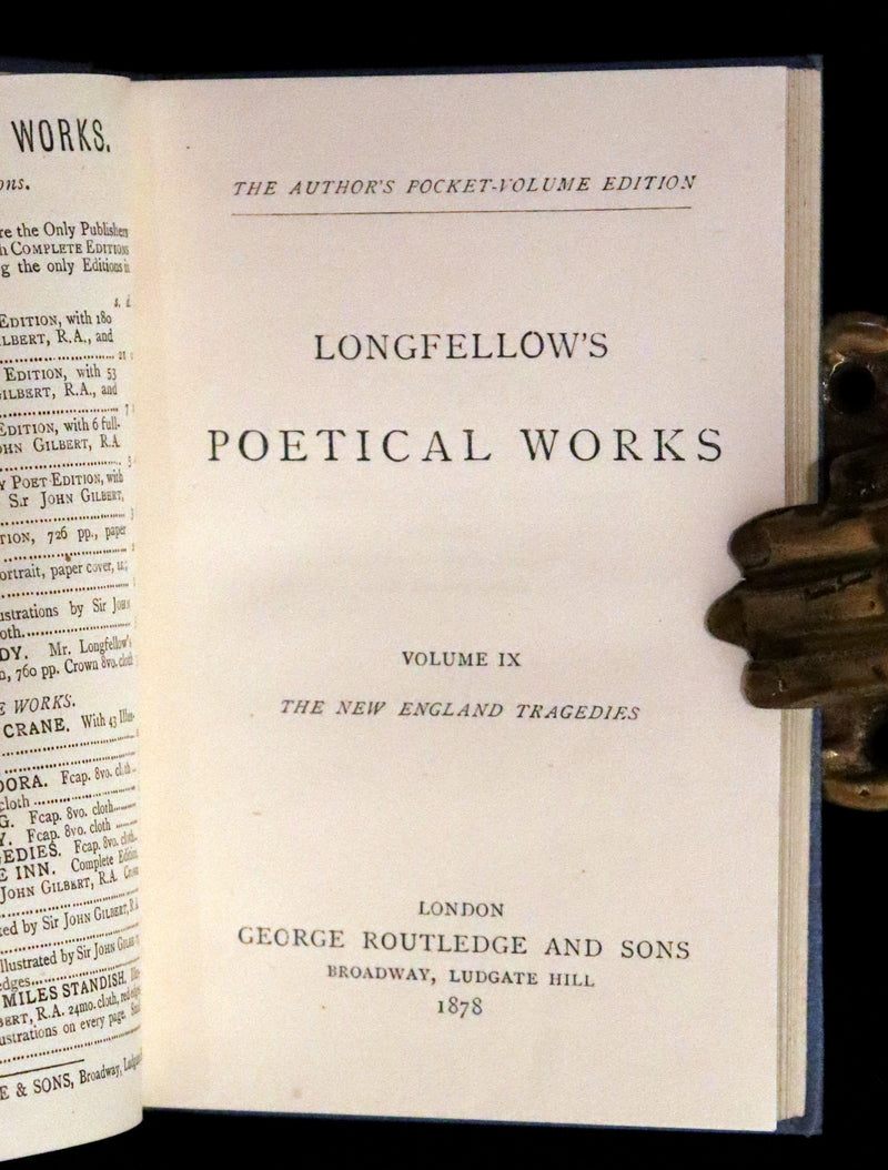 1878 Rare Victorian Edition - Longfellow's Poetical Works (11 Volume Box Set).