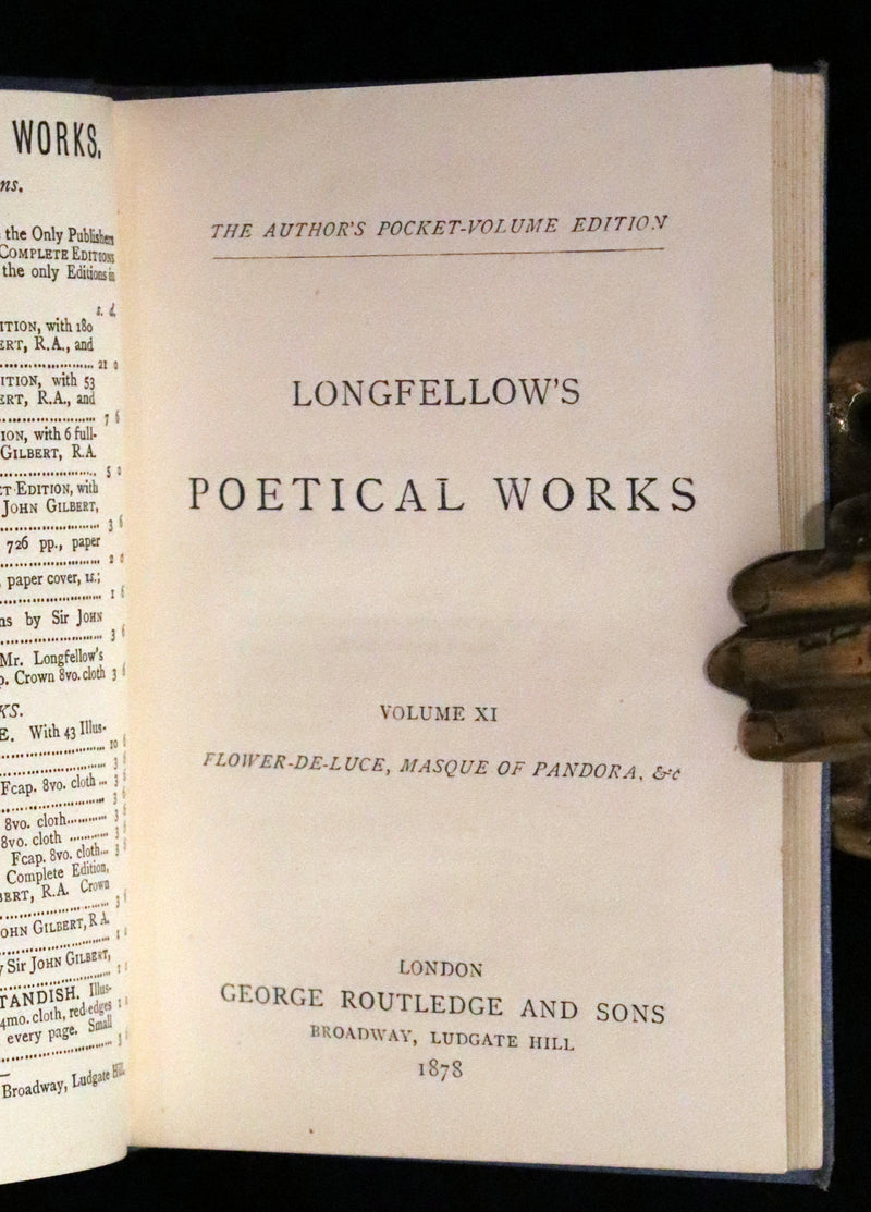 1878 Rare Victorian Edition - Longfellow's Poetical Works (11 Volume Box Set).