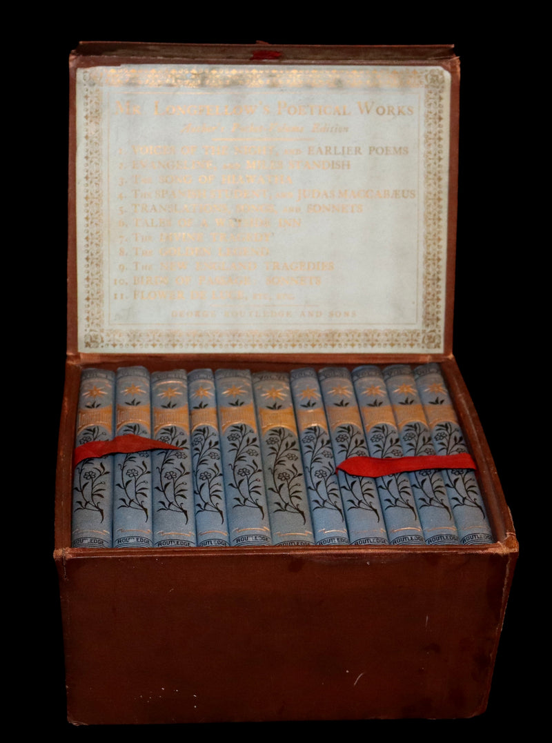 1878 Rare Victorian Edition - Longfellow's Poetical Works (11 Volume Box Set).