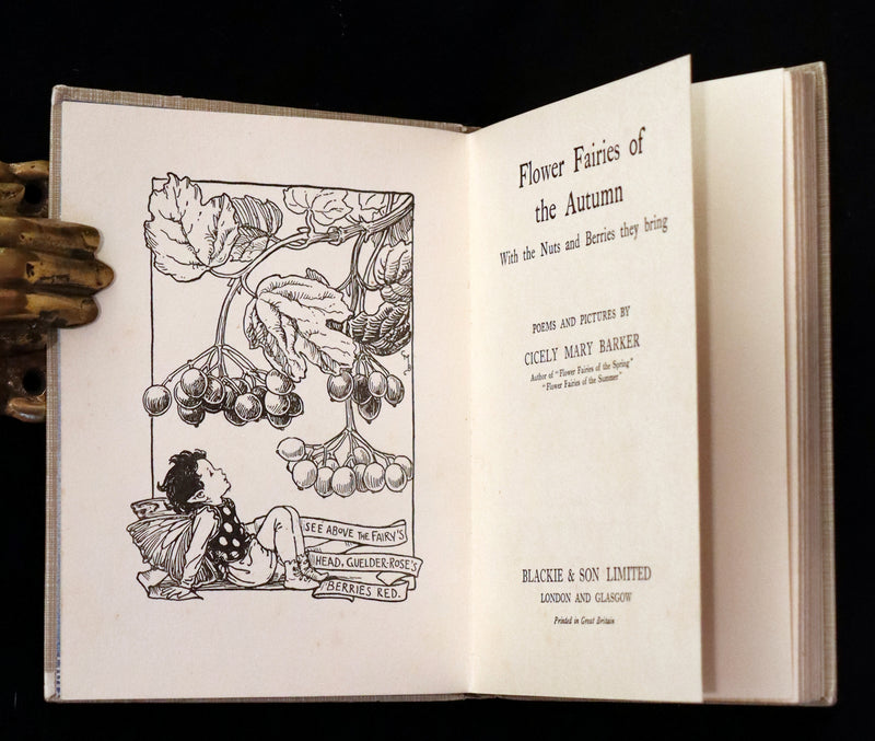 1930 Rare Book - Cicely Mary Barker - FLOWER FAIRIES OF THE AUTUMN.