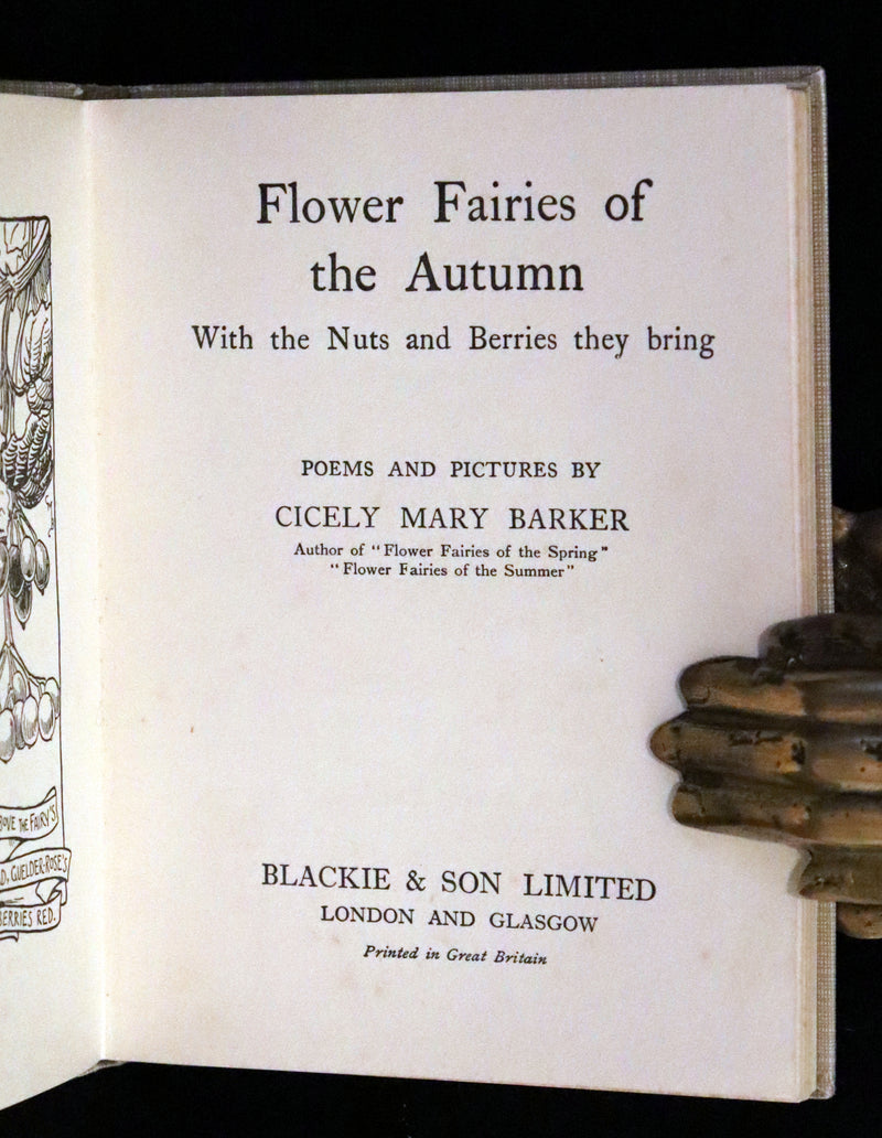 1930 Rare Book - Cicely Mary Barker - FLOWER FAIRIES OF THE AUTUMN.