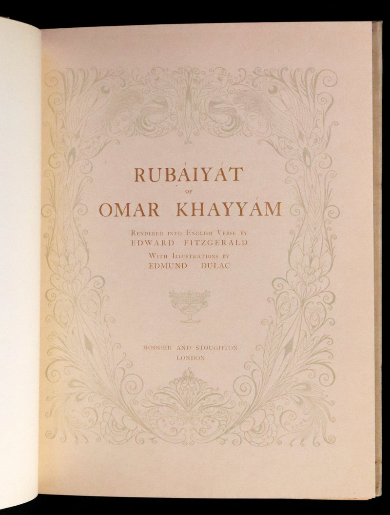 1909 Rare First Edition - RUBAIYAT of Omar Khayyam Illustrated By Edmund DULAC.