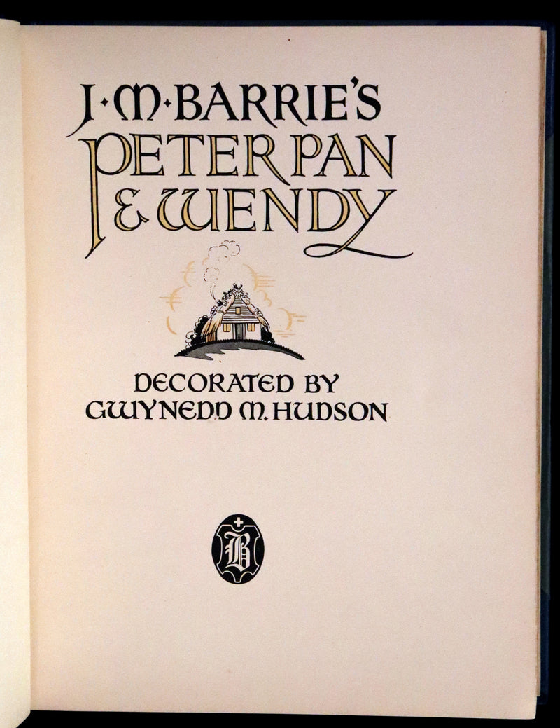 1931 Nice First Illustrated Edition by Gwynedd Hudson - Peter Pan & Wendy.