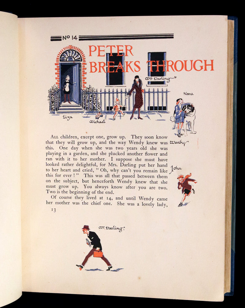 1931 Nice First Illustrated Edition by Gwynedd Hudson - Peter Pan & Wendy.