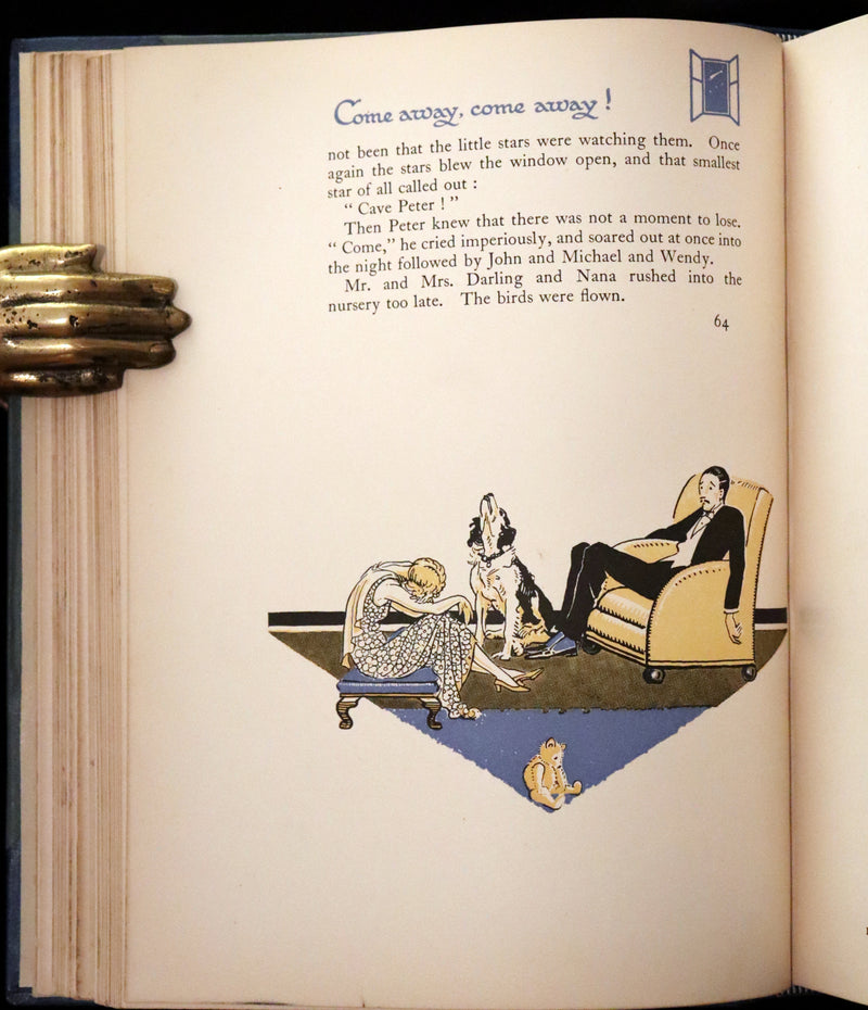 1931 Nice First Illustrated Edition by Gwynedd Hudson - Peter Pan & Wendy.
