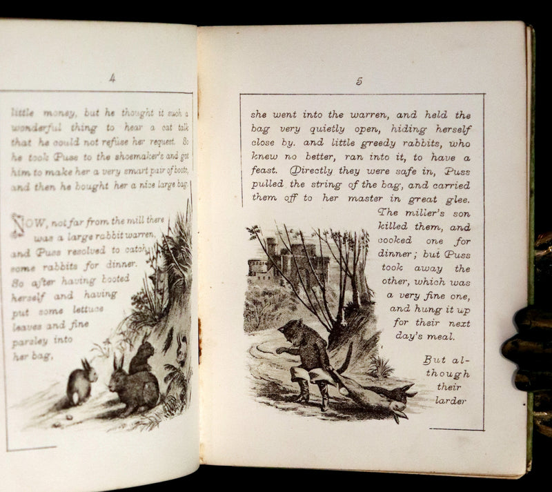 1880 Rare Book Edition - Puss in Boots Illustrated in color by Edward Killingworth Johnson.