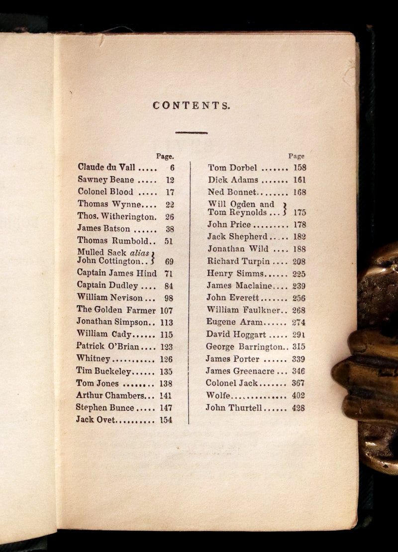 1844 Scarce Book - Lives of the Most Notorious and Daring Highwaymen, Robbers and Murderers.