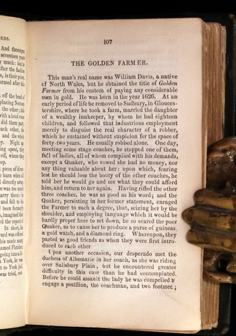 1844 Scarce Book - Lives of the Most Notorious and Daring Highwaymen, Robbers and Murderers.