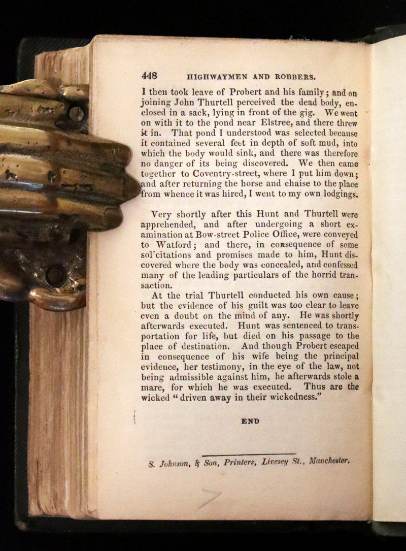 1844 Scarce Book - Lives of the Most Notorious and Daring Highwaymen, Robbers and Murderers.