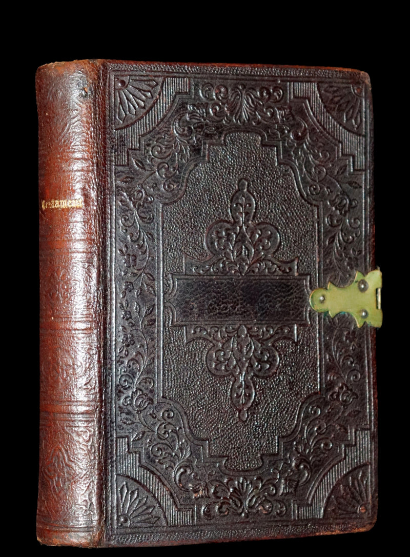 1858 Rare small Bible with Clasp - The New Testament Of Our Lord And Saviour Jesus Christ.