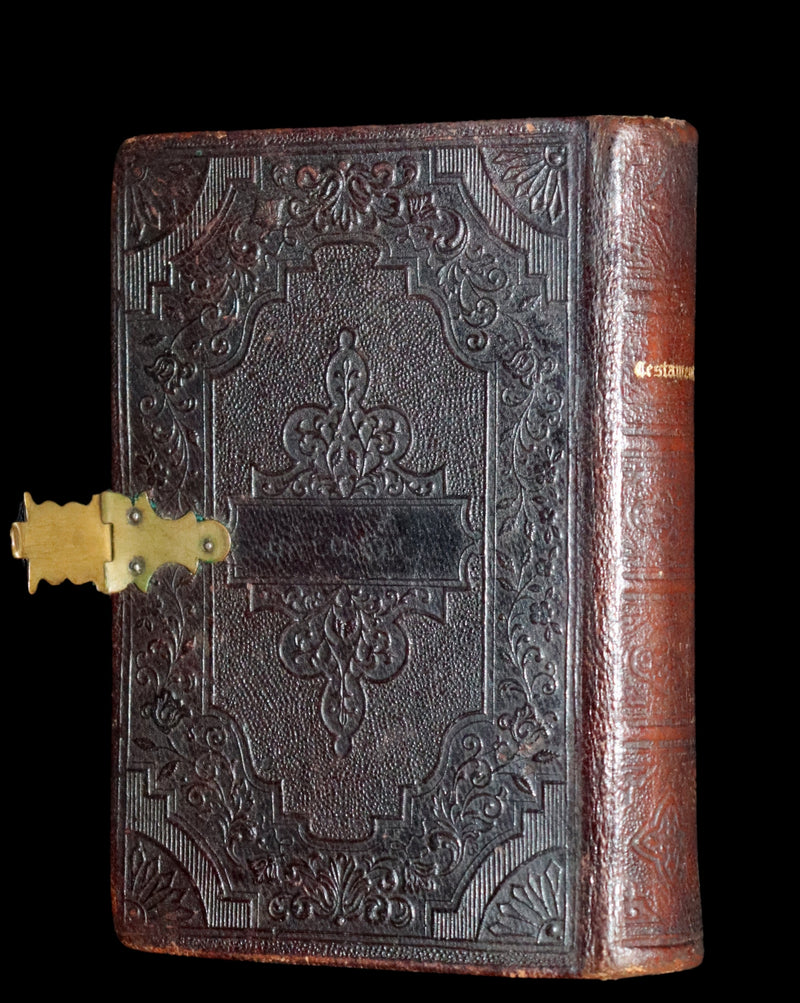 1858 Rare small Bible with Clasp - The New Testament Of Our Lord And Saviour Jesus Christ.