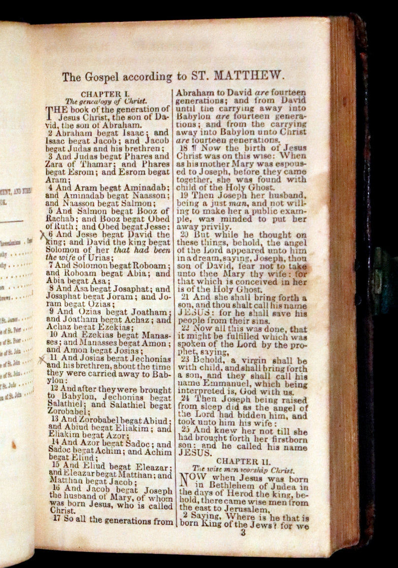 1858 Rare small Bible with Clasp - The New Testament Of Our Lord And Saviour Jesus Christ.