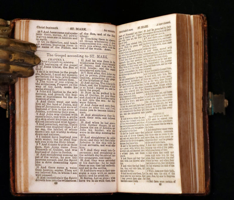1858 Rare small Bible with Clasp - The New Testament Of Our Lord And Saviour Jesus Christ.