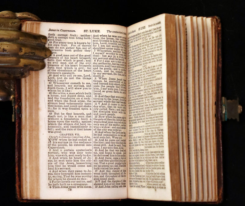 1858 Rare small Bible with Clasp - The New Testament Of Our Lord And Saviour Jesus Christ.