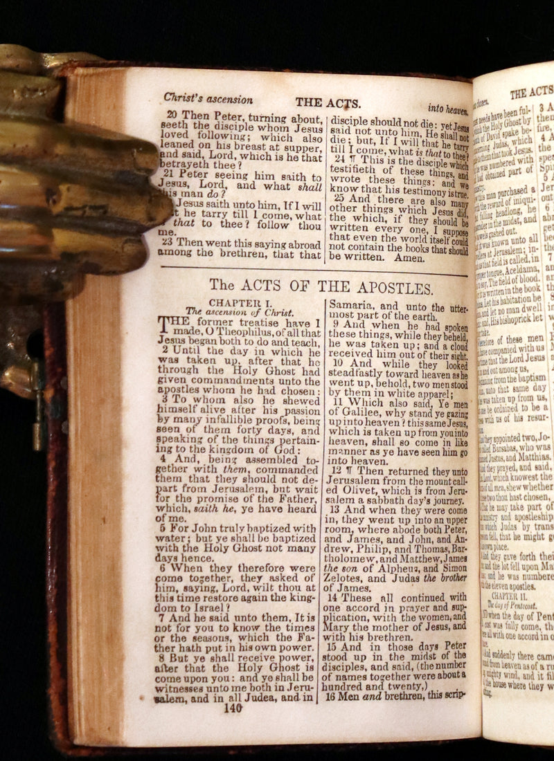 1858 Rare small Bible with Clasp - The New Testament Of Our Lord And Saviour Jesus Christ.