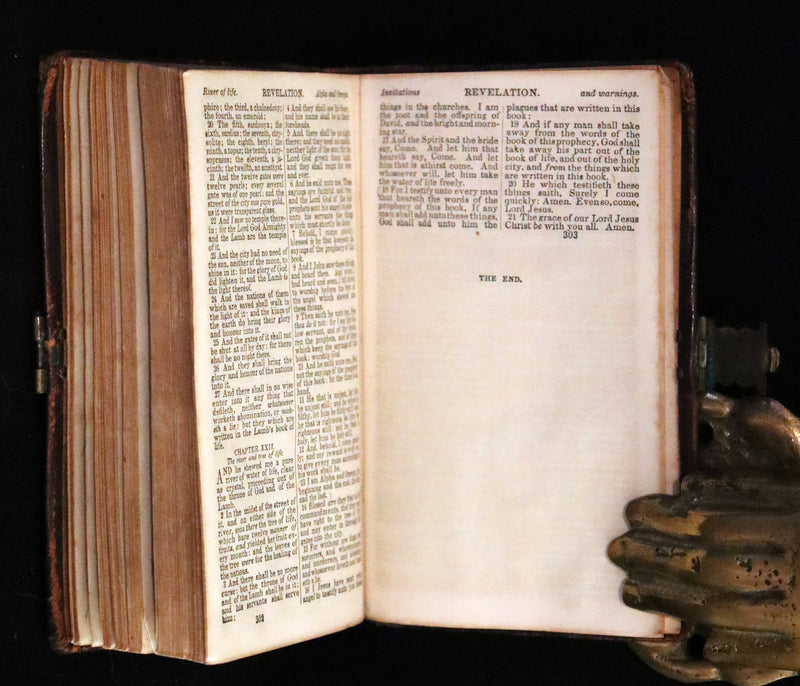 1858 Rare small Bible with Clasp - The New Testament Of Our Lord And Saviour Jesus Christ.