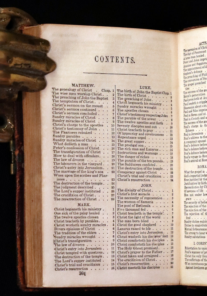 1858 Rare small Bible with Clasp - The New Testament Of Our Lord And Saviour Jesus Christ.