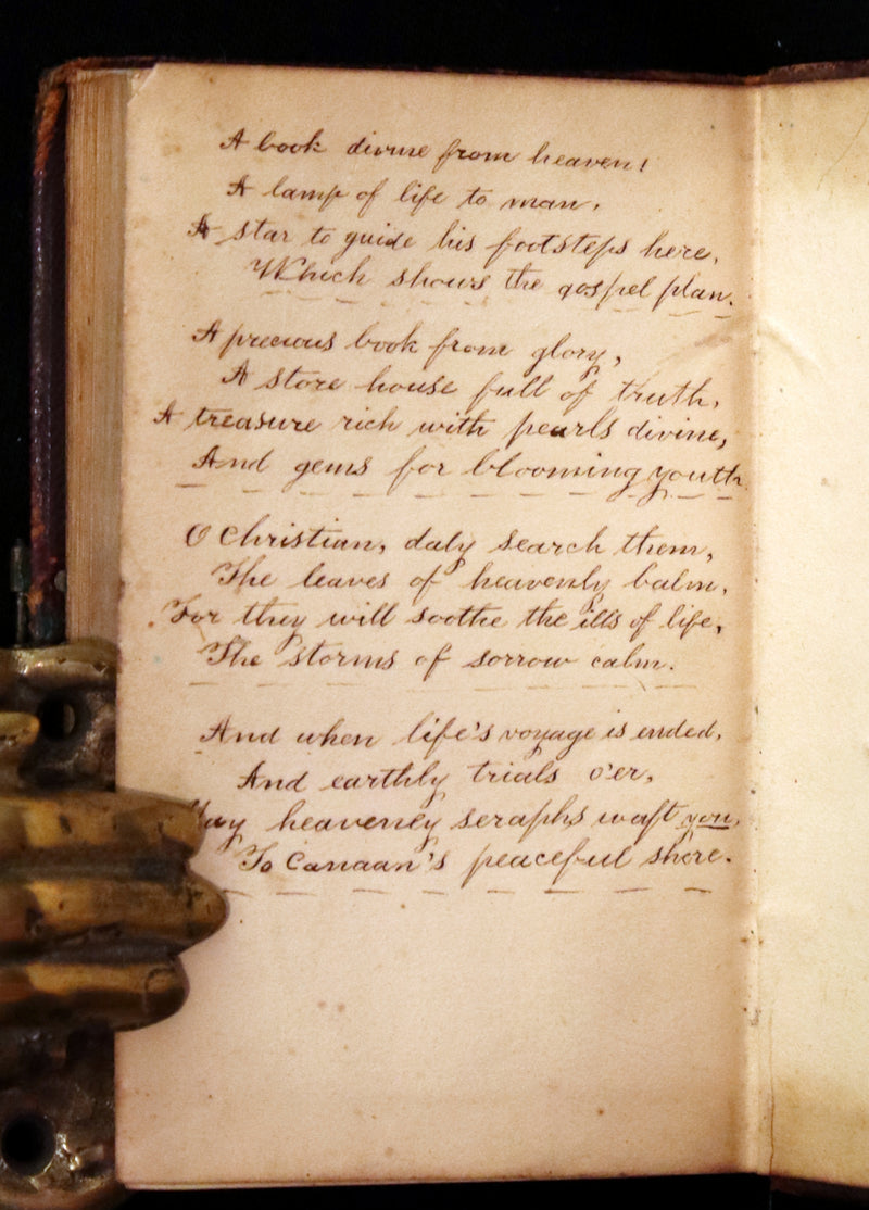 1858 Rare small Bible with Clasp - The New Testament Of Our Lord And Saviour Jesus Christ.