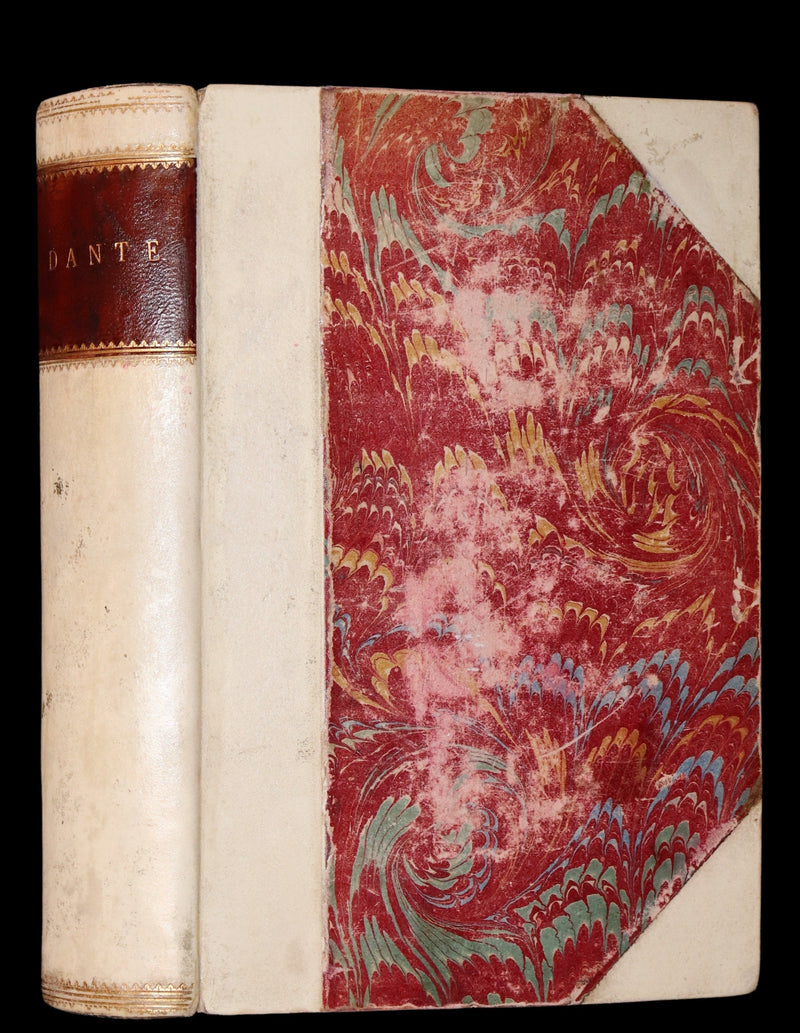 1865 Rare Italian Vellum Book - La Divina Commedia di DANTE ALIGHIERI - Divine Comedy.