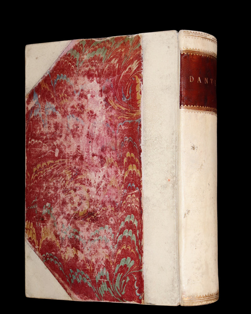 1865 Rare Italian Vellum Book - La Divina Commedia di DANTE ALIGHIERI - Divine Comedy.