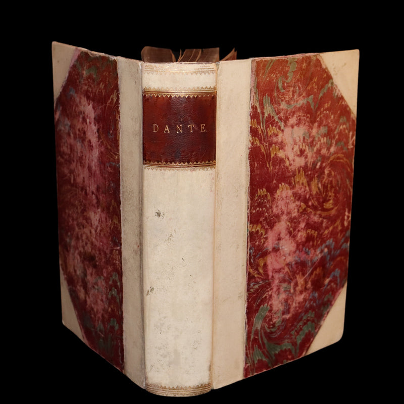 1865 Rare Italian Vellum Book - La Divina Commedia di DANTE ALIGHIERI - Divine Comedy.