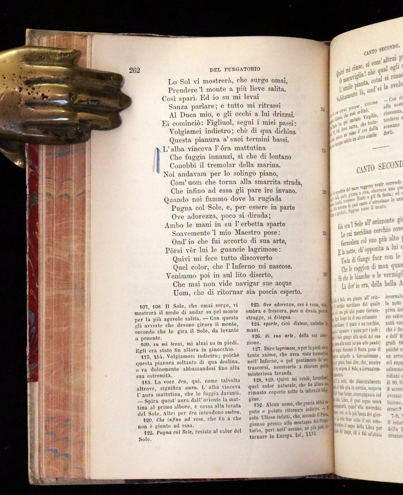 1865 Rare Italian Vellum Book - La Divina Commedia di DANTE ALIGHIERI - Divine Comedy.