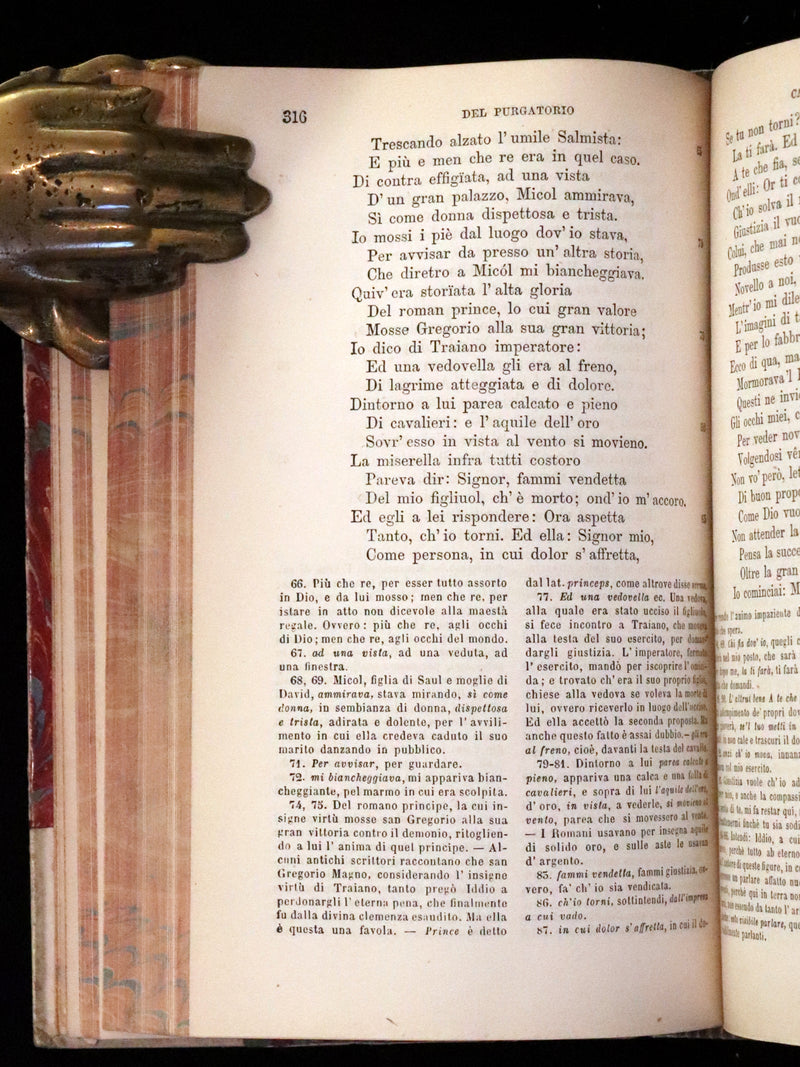 1865 Rare Italian Vellum Book - La Divina Commedia di DANTE ALIGHIERI - Divine Comedy.