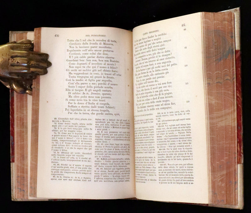 1865 Rare Italian Vellum Book - La Divina Commedia di DANTE ALIGHIERI - Divine Comedy.