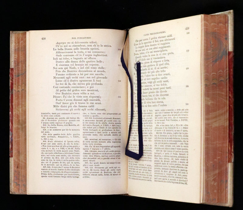 1865 Rare Italian Vellum Book - La Divina Commedia di DANTE ALIGHIERI - Divine Comedy.