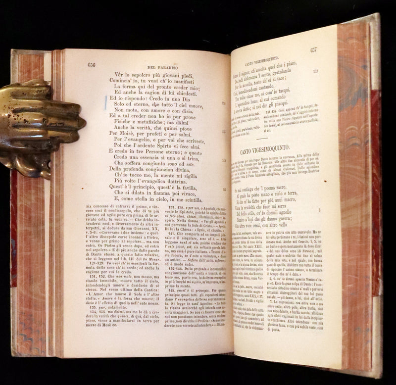 1865 Rare Italian Vellum Book - La Divina Commedia di DANTE ALIGHIERI - Divine Comedy.
