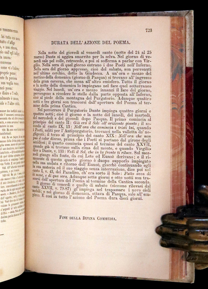 1865 Rare Italian Vellum Book - La Divina Commedia di DANTE ALIGHIERI - Divine Comedy.
