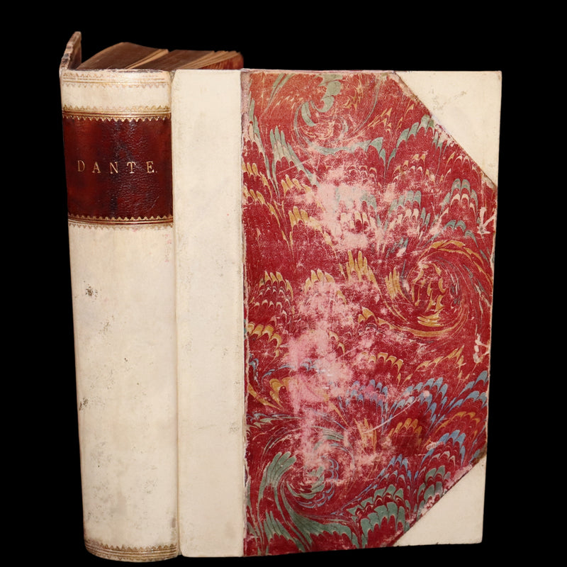 1865 Rare Italian Vellum Book - La Divina Commedia di DANTE ALIGHIERI - Divine Comedy.