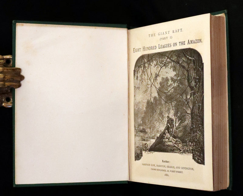 1885 Rare Complete set - Jules Verne The Giant Raft I & II. Eight Hundred Leagues on the Amazon & The Cryptogram.
