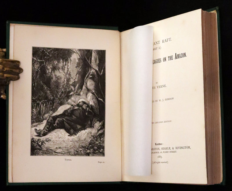 1885 Rare Complete set - Jules Verne The Giant Raft I & II. Eight Hundred Leagues on the Amazon & The Cryptogram.