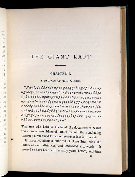 1885 Rare Complete set - Jules Verne The Giant Raft I & II. Eight Hundred Leagues on the Amazon & The Cryptogram.