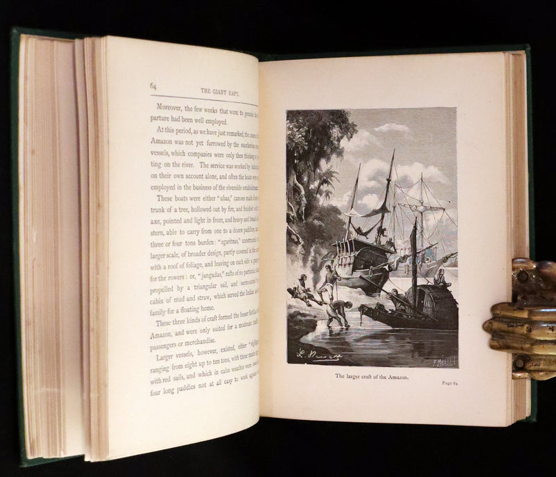 1885 Rare Complete set - Jules Verne The Giant Raft I & II. Eight Hundred Leagues on the Amazon & The Cryptogram.