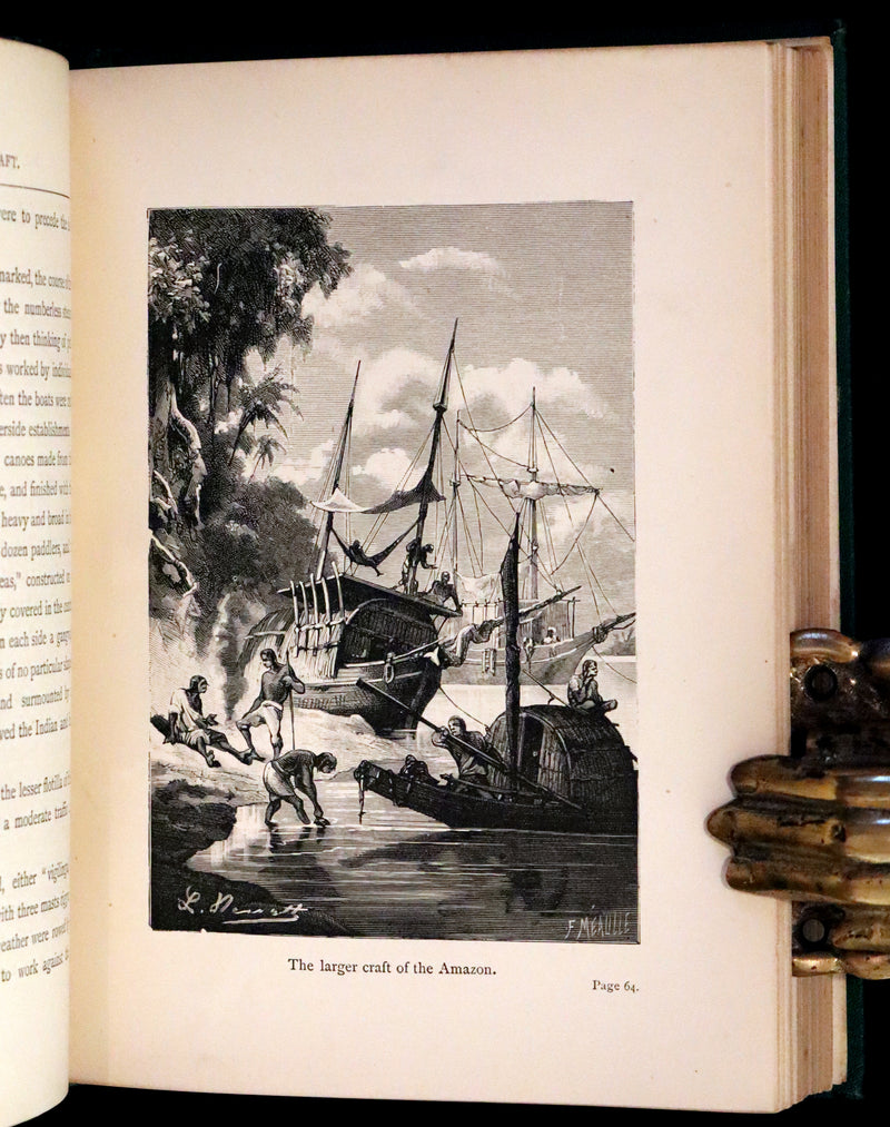 1885 Rare Complete set - Jules Verne The Giant Raft I & II. Eight Hundred Leagues on the Amazon & The Cryptogram.