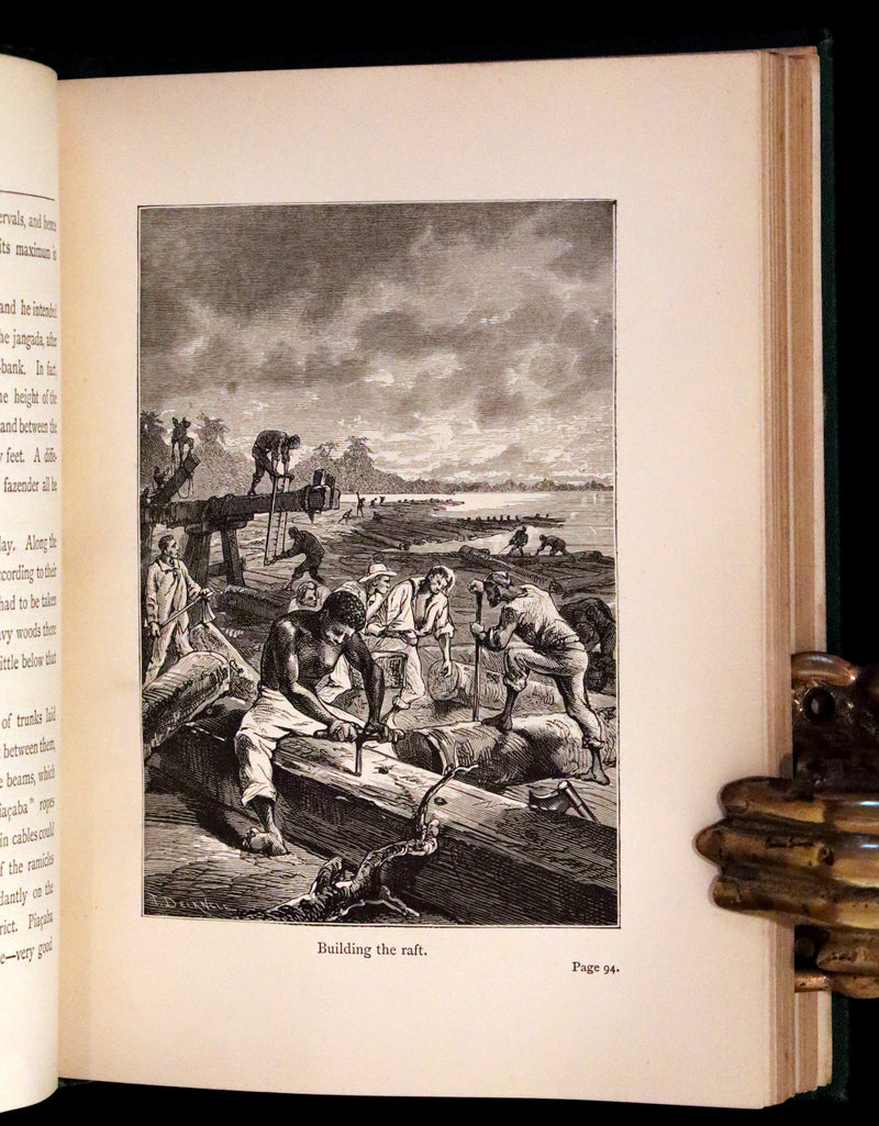 1885 Rare Complete set - Jules Verne The Giant Raft I & II. Eight Hundred Leagues on the Amazon & The Cryptogram.