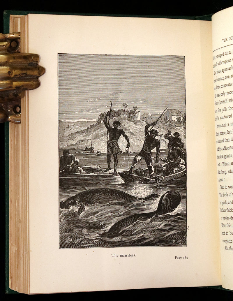 1885 Rare Complete set - Jules Verne The Giant Raft I & II. Eight Hundred Leagues on the Amazon & The Cryptogram.