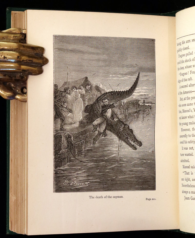 1885 Rare Complete set - Jules Verne The Giant Raft I & II. Eight Hundred Leagues on the Amazon & The Cryptogram.