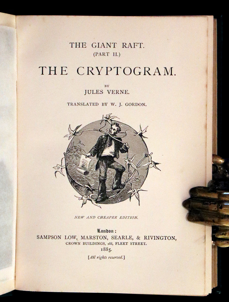 1885 Rare Complete set - Jules Verne The Giant Raft I & II. Eight Hundred Leagues on the Amazon & The Cryptogram.