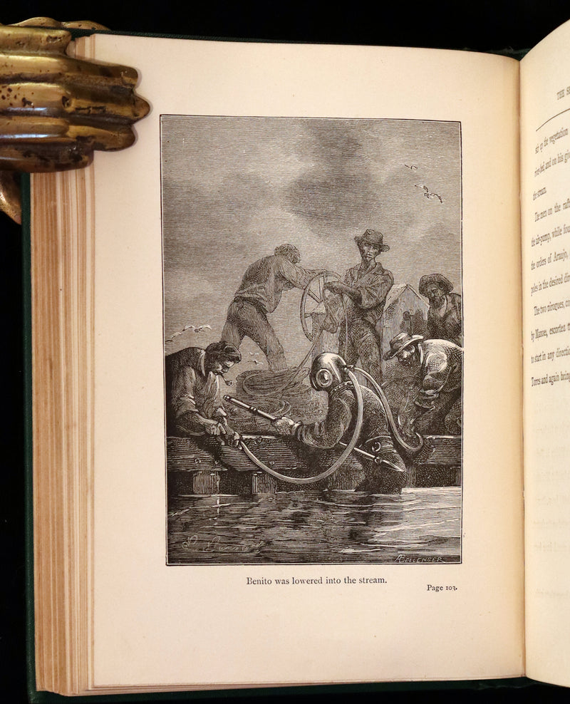 1885 Rare Complete set - Jules Verne The Giant Raft I & II. Eight Hundred Leagues on the Amazon & The Cryptogram.
