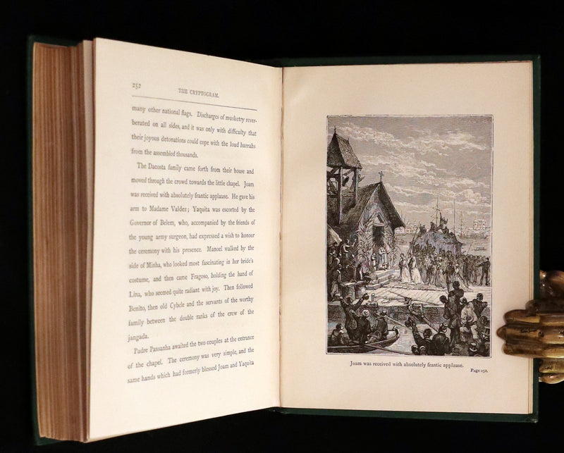 1885 Rare Complete set - Jules Verne The Giant Raft I & II. Eight Hundred Leagues on the Amazon & The Cryptogram.