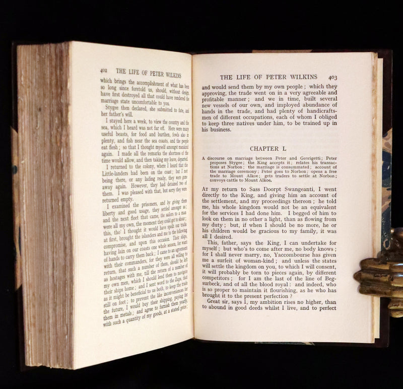 1925 Rare Edition Bound by Bayntun - THE LIFE & ADVENTURES OF PETER WILKINS, Utopian & Early Science Fiction Masterpiece.