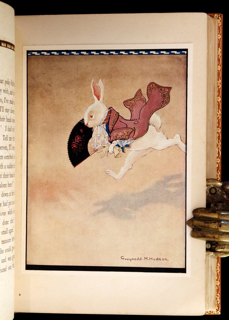 1922 Exquisite Book bound by Roger Perry - Alice's Adventures in Wonderland. First Illustrated Edition by Gwynedd Hudson.