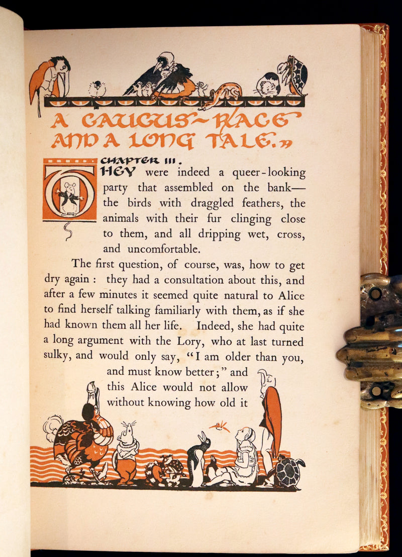 1922 Exquisite Book bound by Roger Perry - Alice's Adventures in Wonderland. First Illustrated Edition by Gwynedd Hudson.