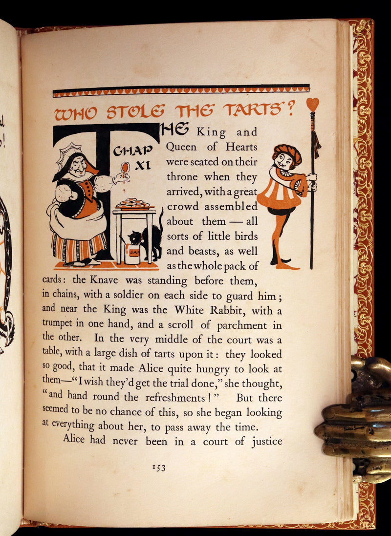 1922 Exquisite Book bound by Roger Perry - Alice's Adventures in Wonderland. First Illustrated Edition by Gwynedd Hudson.