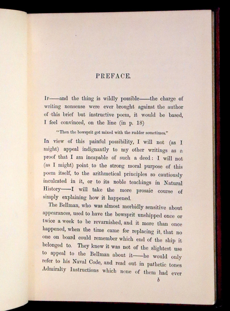 1876 Rare Victorian Book - The Hunting of the SNARK by Lewis Carroll.
